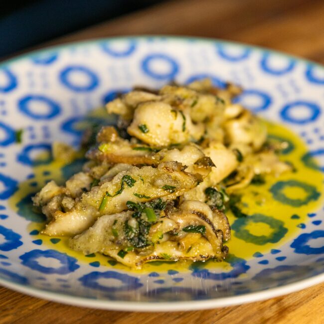 Abalone with Garlic, Caper, Parsley & Lemon