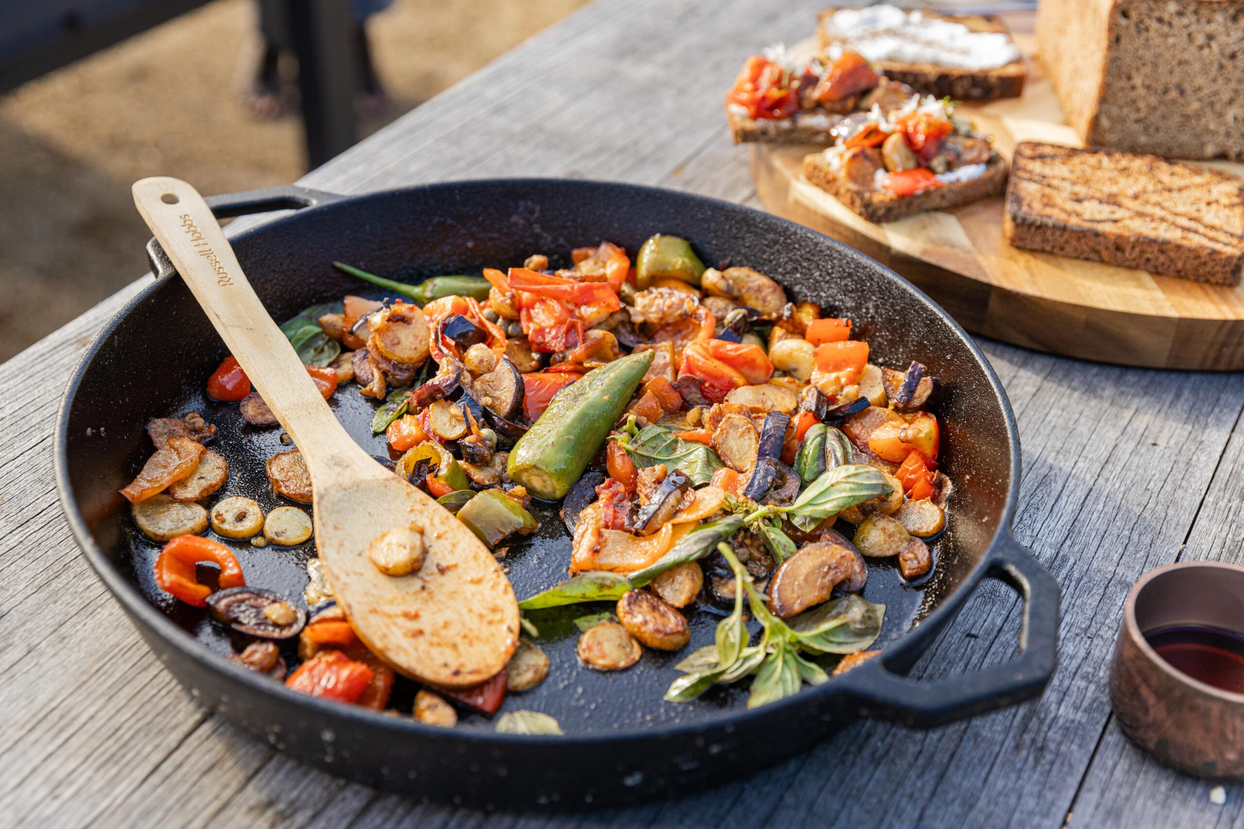 Eggplant Caponata with Potato & Peppers